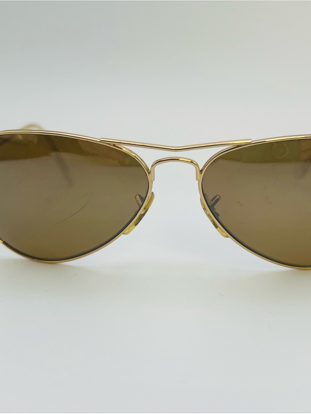 Ray-Ban Gold Aviator Sunglasses with Brown Lenses